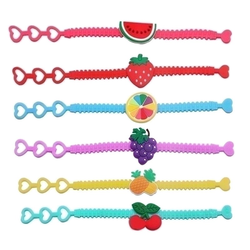 Colorful Cartoon Fruit Epoxy Resin Rings and Bracelets Set|Fashion Jewelry Accessories