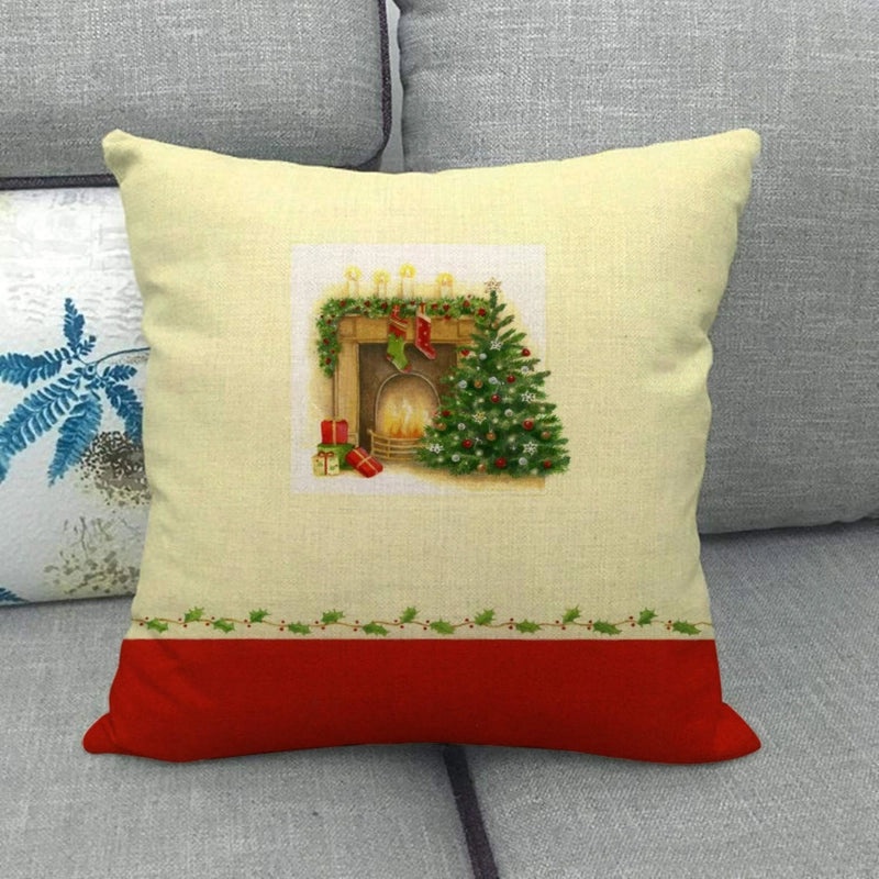 Festive Cartoon Linen Pillow Covers for Couch & Sofa|Home Decor & Pillows