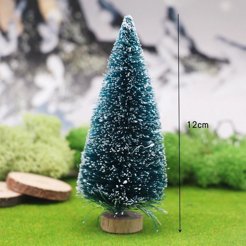 Miniature Snow Tower Pine Christmas Tree with Sisal Silk for Dollhouse Scene | Home Decor & Miniatures