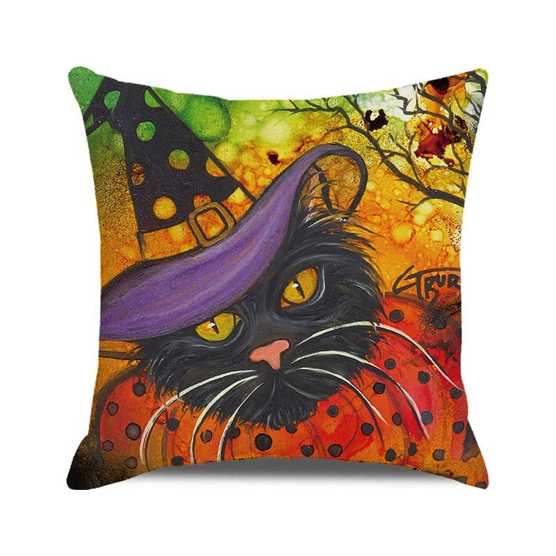 Halloween Cartoon Letter Dog Cat Plush Pillow Cushion for Couch Sofa|Home Decor