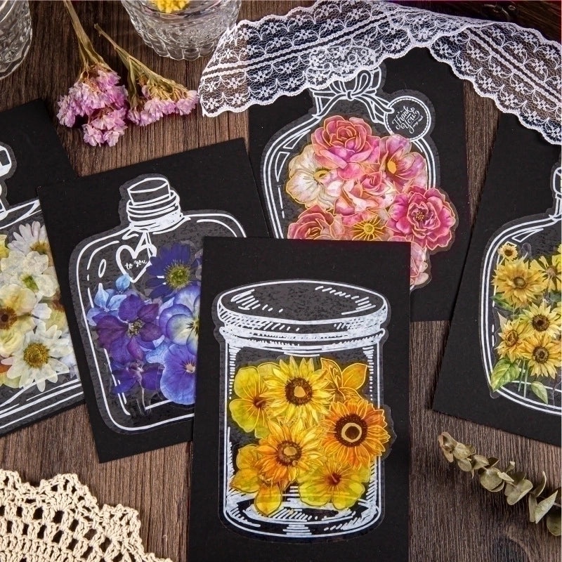 20 Sheets Transparent Decorative Stickers for Notebooks|Stationery & Craft Supplies