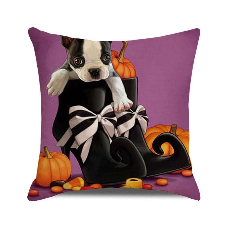 Halloween Cartoon Letter Dog Cat Plush Pillow Cushion for Couch Sofa|Home Decor