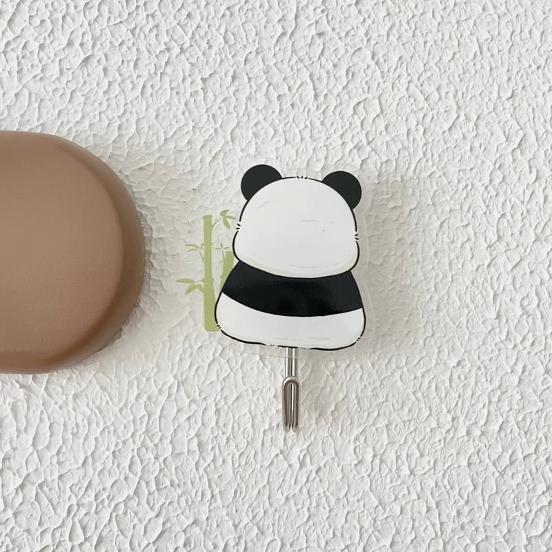 Panda Door Hook Cute Acrylic Wall Hook Punch-Free Traceless Bathroom Rack | Home & Kitchen Accessories