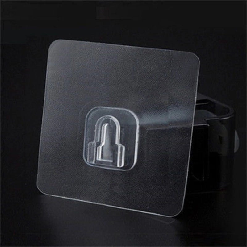 Transparent Seamless Sticky Hook Strong Adhesive Non-Permanent Plastic Hanger for Bathroom Kitchen|Home Organization Accessories
