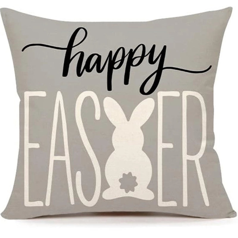 Cute Easter Rabbit Linen Pillow Covers for Couch Sofa Decor | Home Decor Bedding & Pillows
