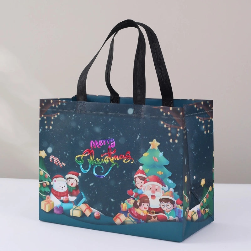 Christmas Cute Santa Claus and Christmas Tree Nonwoven Gift Bags for Party Festival|Holiday Party Supplies