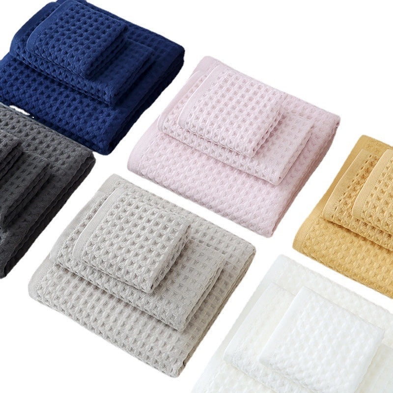 Antibacterial Pure Cotton Waffle Bath Towel for Adults | Bath Towels & Beach Towels