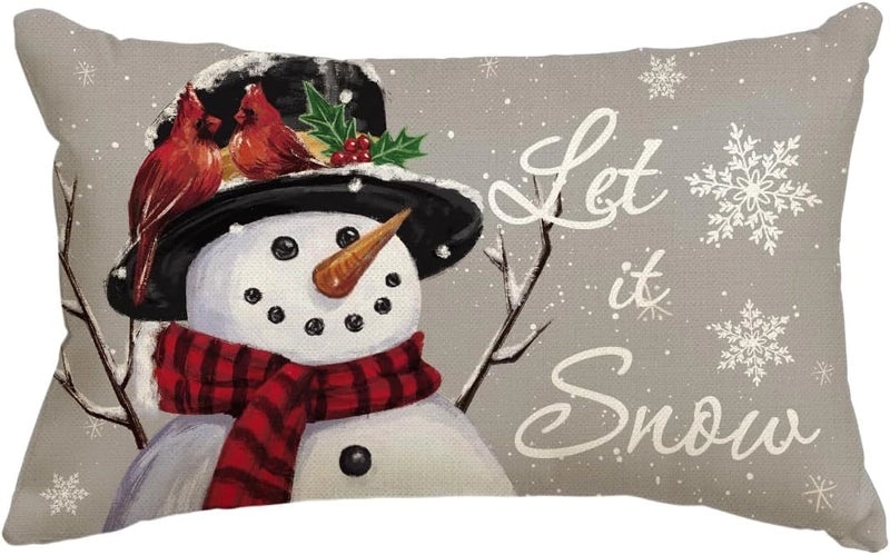 Christmas Holiday Linen Pillow Covers for Couch & Sofa | Home Decor