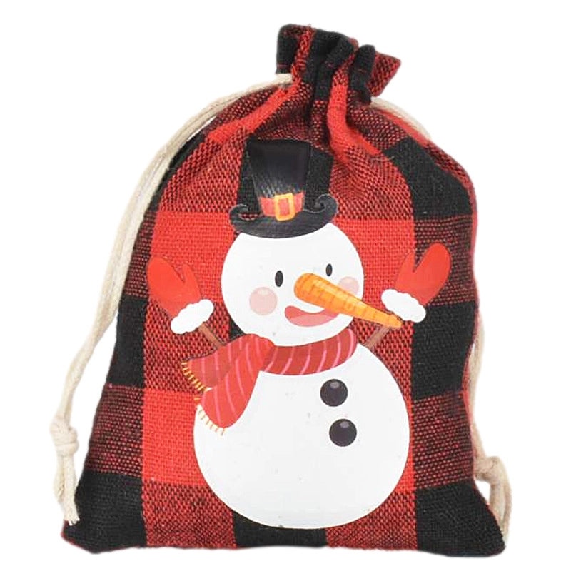 Christmas Party Candy Bag with Snowman Snowflake and Christmas Tree Design | Holiday Gift Bags