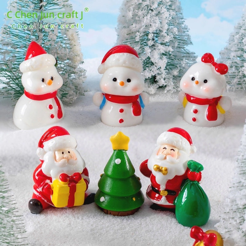 Creative Mini Santa Snowman Crystal Ball Ornaments for Desktop Decoration | Home Decor Accessories