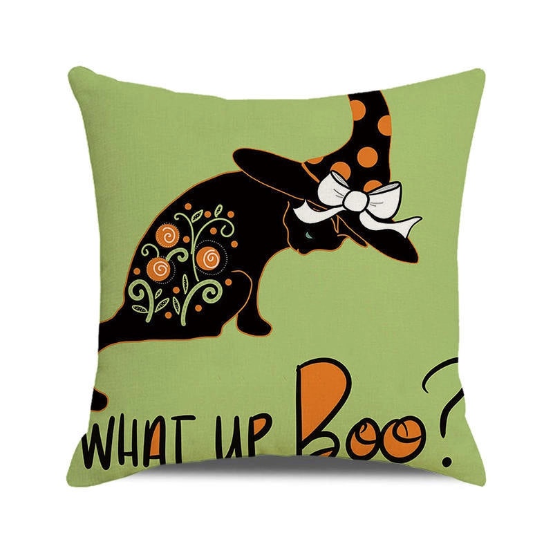 Halloween Cartoon Letter Dog Cat Plush Pillow Cushion for Couch Sofa|Home Decor
