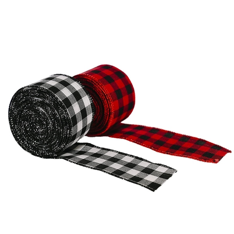 Festive Red and Black Plaid Ribbon for Christmas Decor|Holiday Decorations