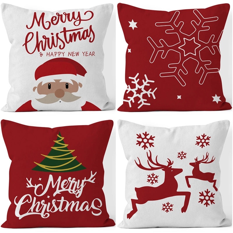 Festive Christmas Stripe Snowflake Pillow Covers | Home Decor & Living Room Accessories