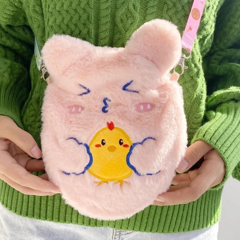 Cute Plush Rabbit Fur Hot Water Bottle Portable Teddy Bear Hand Warmer Winter Heating Pad Cartoon Explosion-Proof | Home & Living