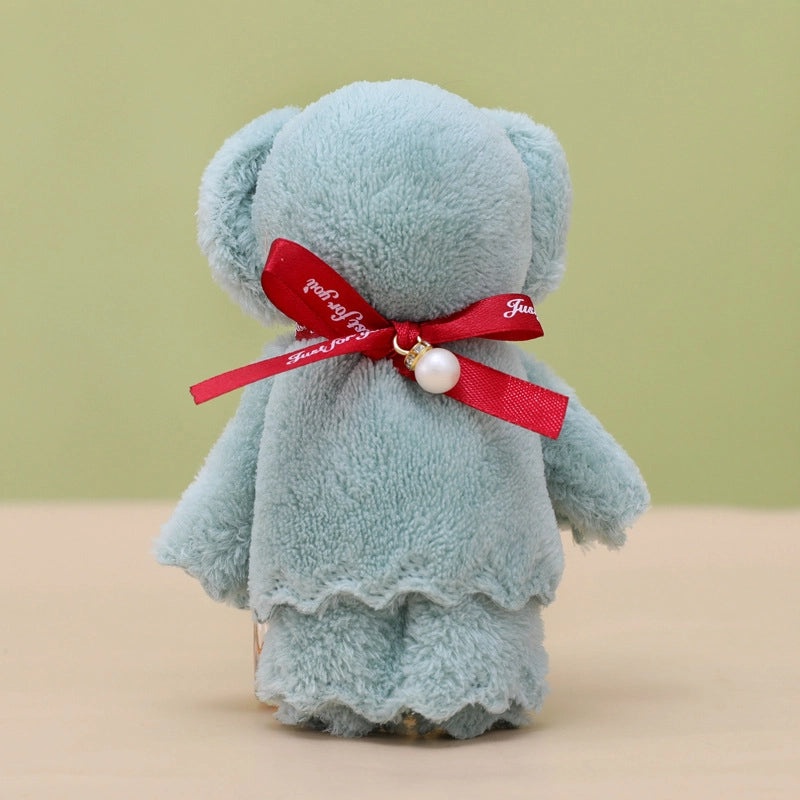 5 Pieces Coral Fleece Towels with Pineapple, Pearl, and Bear Designs 30x30cm | Gifts & Home Textiles