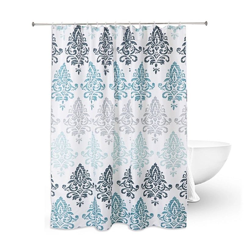 Chinoiserie Style Tropical Plant Polyester Shower Curtain | Bathroom Decor