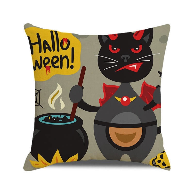 Halloween Cartoon Letter Dog Cat Plush Pillow Cushion for Couch Sofa|Home Decor