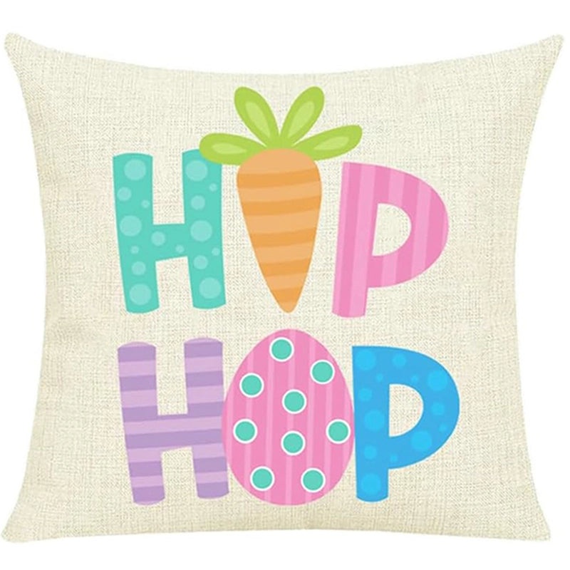 Cute Easter Rabbit Linen Pillow Covers for Couch Sofa Decor | Home Decor Bedding & Pillows