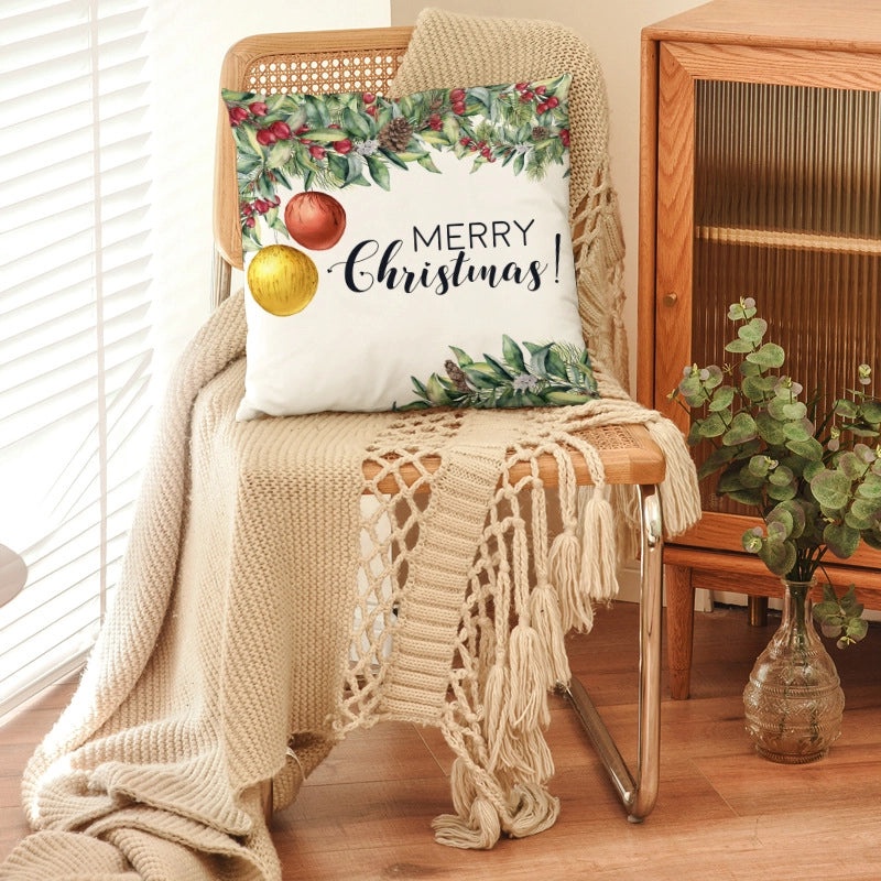 Christmas Plush Pillow Covers with Santa Claus & Christmas Tree Design | Home Decor & Sofa Accessories