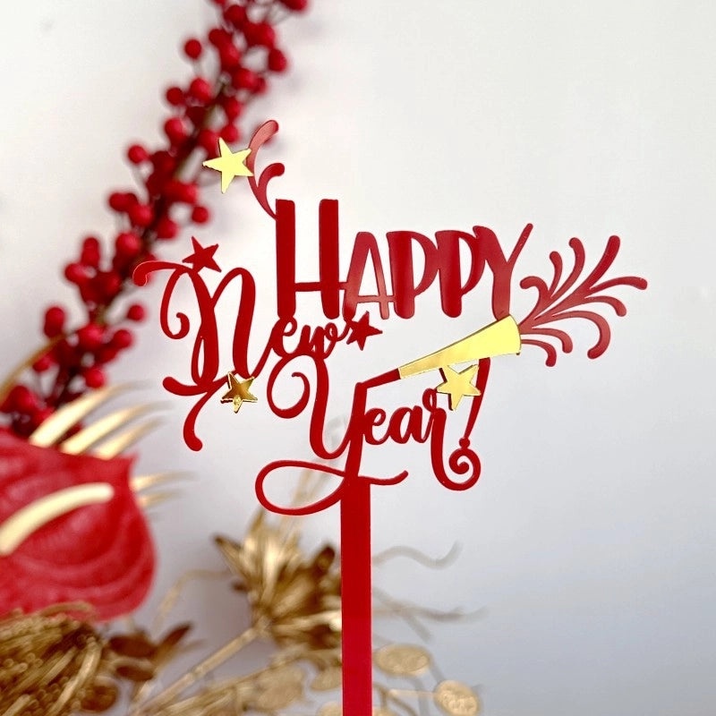 Festive Party Cake Decorations with Cute Basic Letter Plastic Supplies for Christmas and New Year|Home & Garden > Kitchen & Dining > Bakeware & C