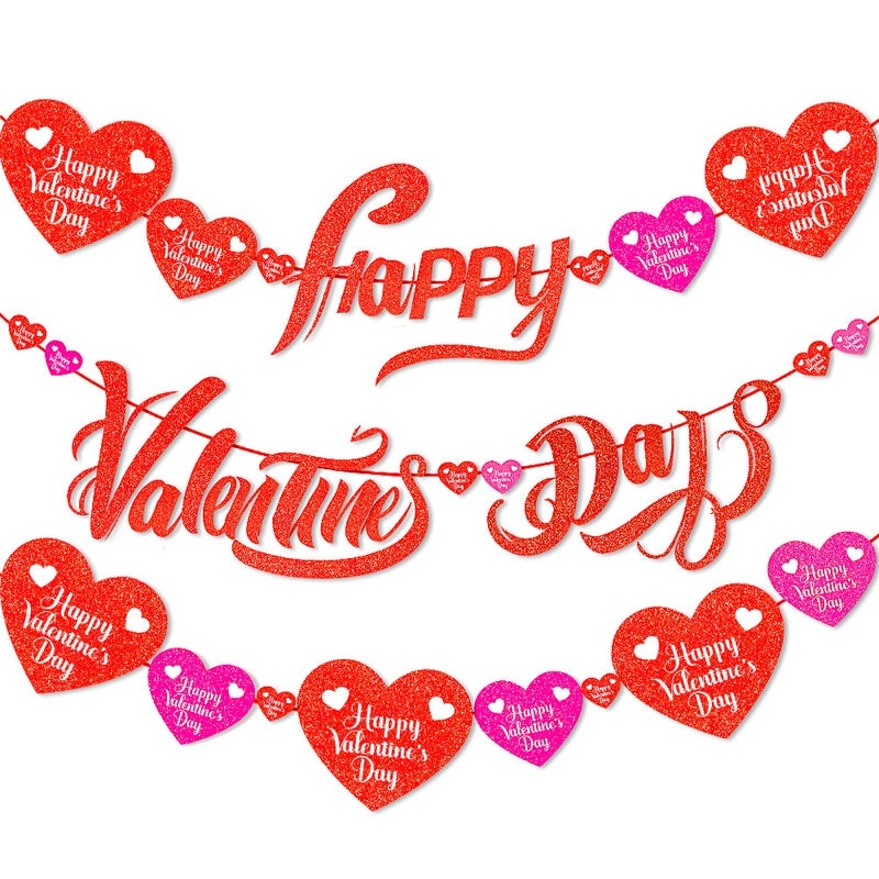 Romantic Heart-Shaped Letter Paper Hanging Ornament for Valentine's Day Festival Decor | Home Decor & Festive Ornaments