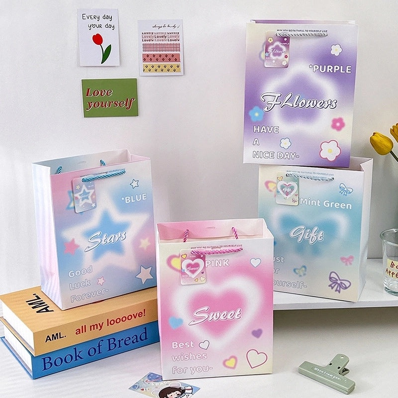 Elegant Thickened White Embossed Card Handbag Gift Bag for Birthday Wedding Wrapping | Gift Bags & Packaging