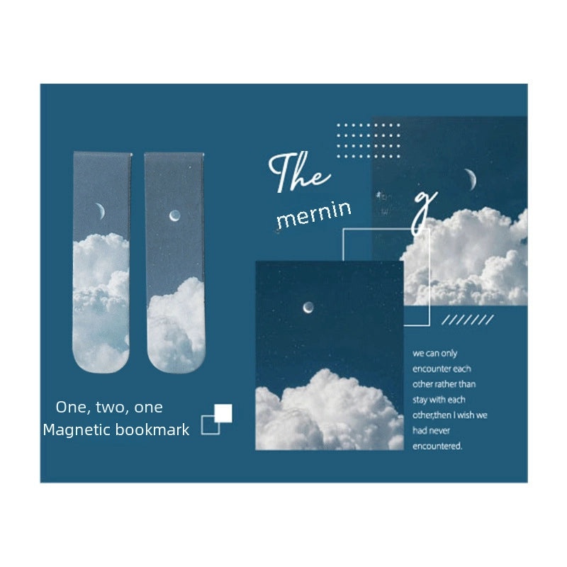 Early Morning Fog Magnetic Bookmarks Set of 6 Artistic Cloud Scenery Designs|Home & Office Accessories