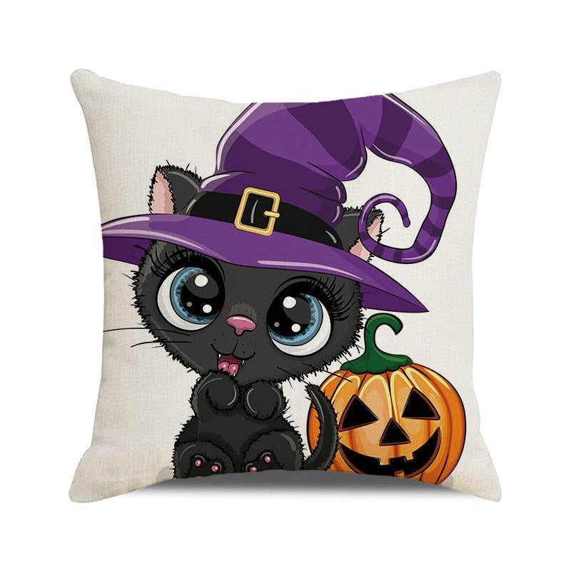 Halloween Cartoon Letter Dog Cat Plush Pillow Cushion for Couch Sofa|Home Decor