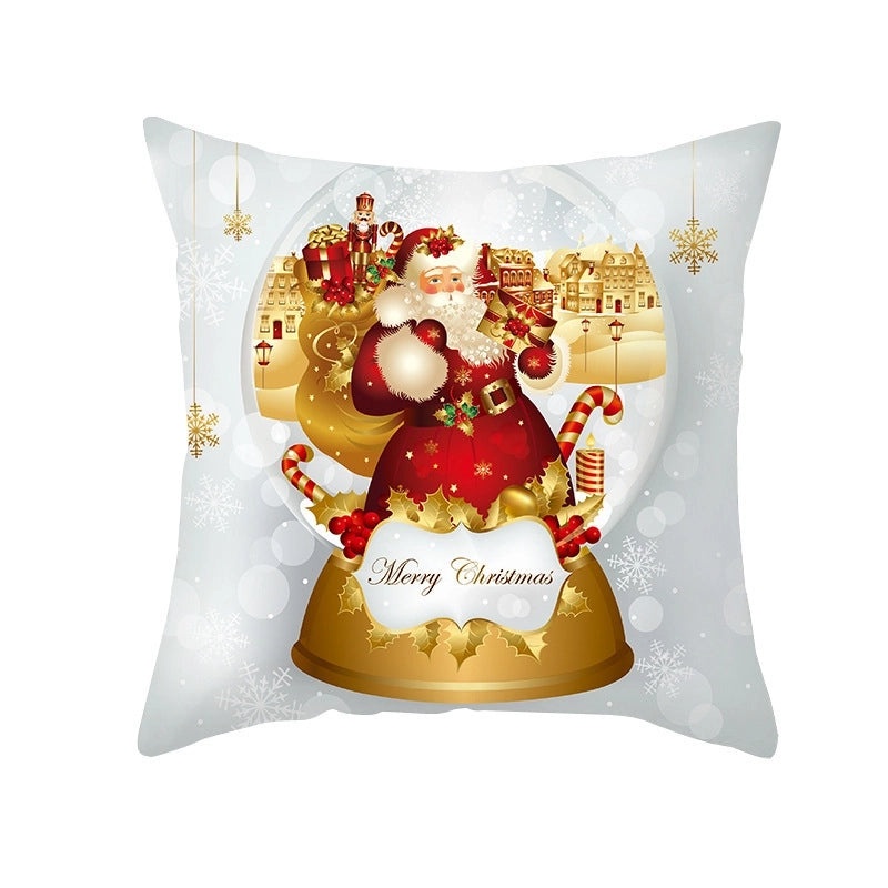 Ethnic Style Cartoon Santa Claus Peach Skin Pillow Covers for Couch and Sofa Christmas Decor|Home Decor Pillows