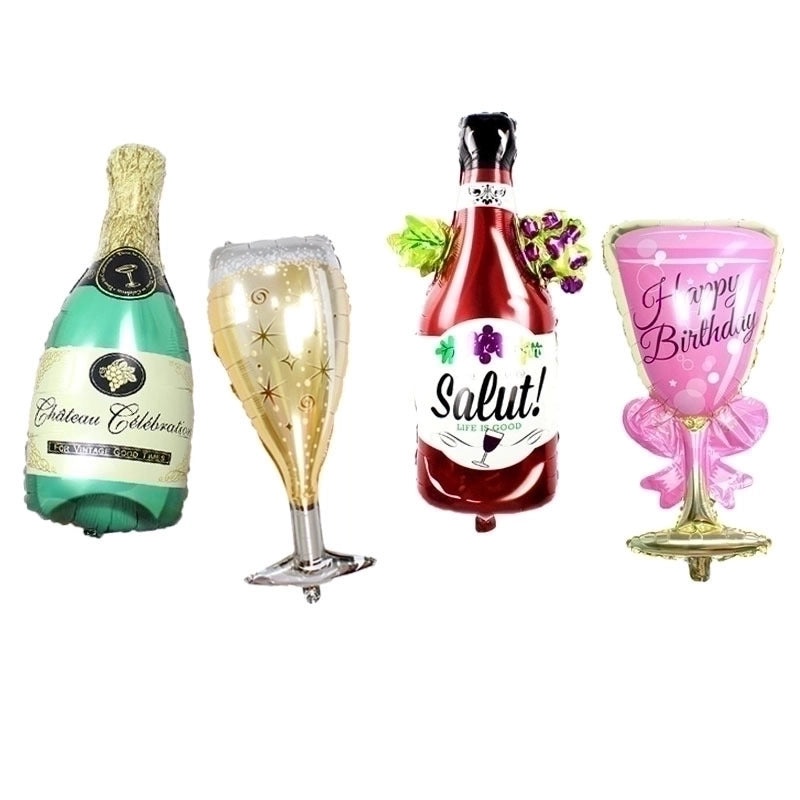 5 Pieces Romantic Beer & Wine Glass Balloons for Birthday Party Festival | Party Decorations Balloons