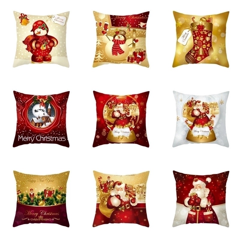 Ethnic Style Cartoon Santa Claus Peach Skin Pillow Covers for Couch and Sofa Christmas Decor|Home Decor Pillows