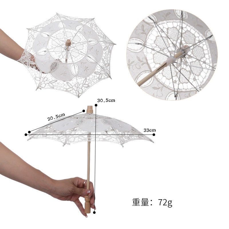 Handmade White Bridal Umbrella for Photography and Decorative Craft Use|Bridal Accessories