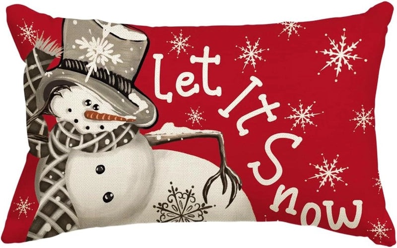 Christmas Holiday Linen Pillow Covers for Couch & Sofa | Home Decor