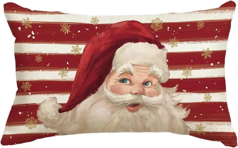 Christmas Holiday Linen Pillow Covers for Couch & Sofa | Home Decor