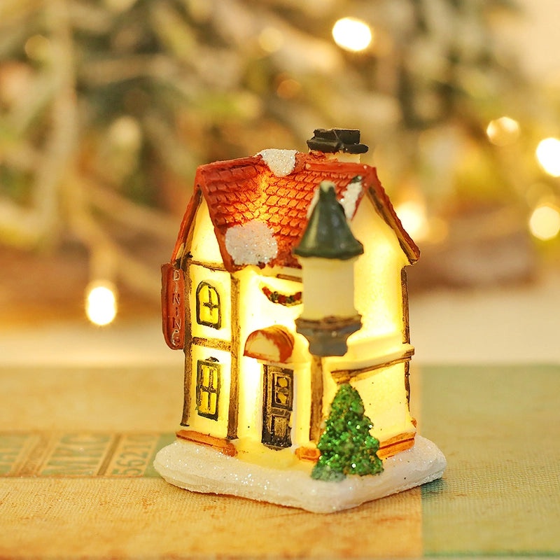 Retro Christmas House Resin Decoration|Holiday Home Decor