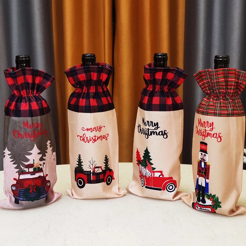 Creative Red Flower Wine Bottle Cover Christmas Decorations Hot Selling|Home & Kitchen Decorations