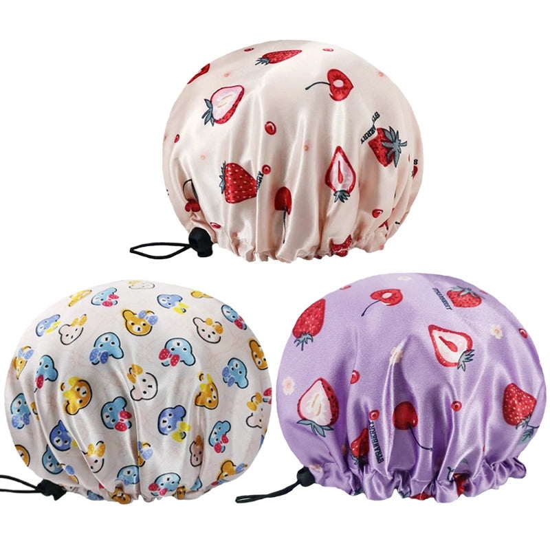 Adorable Fruit Patterned PE Shower Cap for Women|Shower Caps & Hair Care Accessories