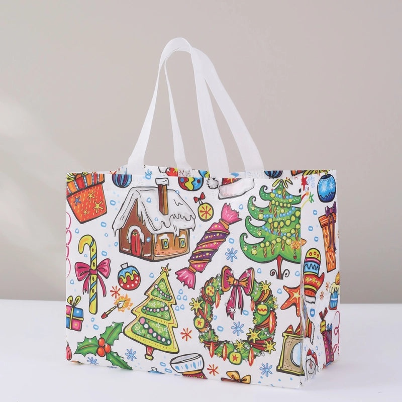 Christmas Cute Santa Claus and Christmas Tree Nonwoven Gift Bags for Party Festival|Holiday Party Supplies