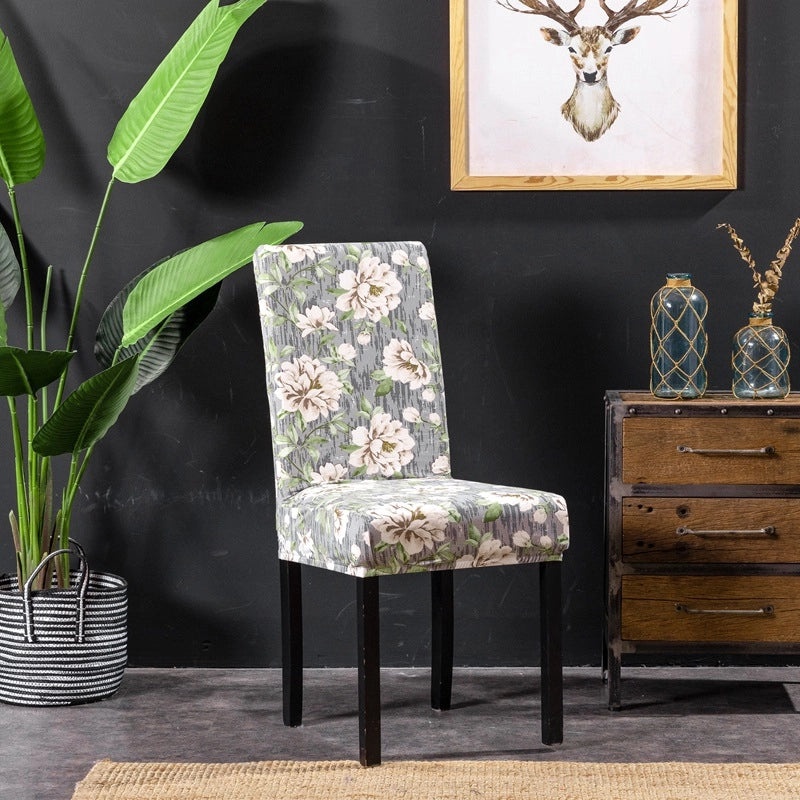 Elastic One-piece Chair Cover Full Hotel Dining Chair Back Protector Simple Slipcover|Home & Living Chair Covers