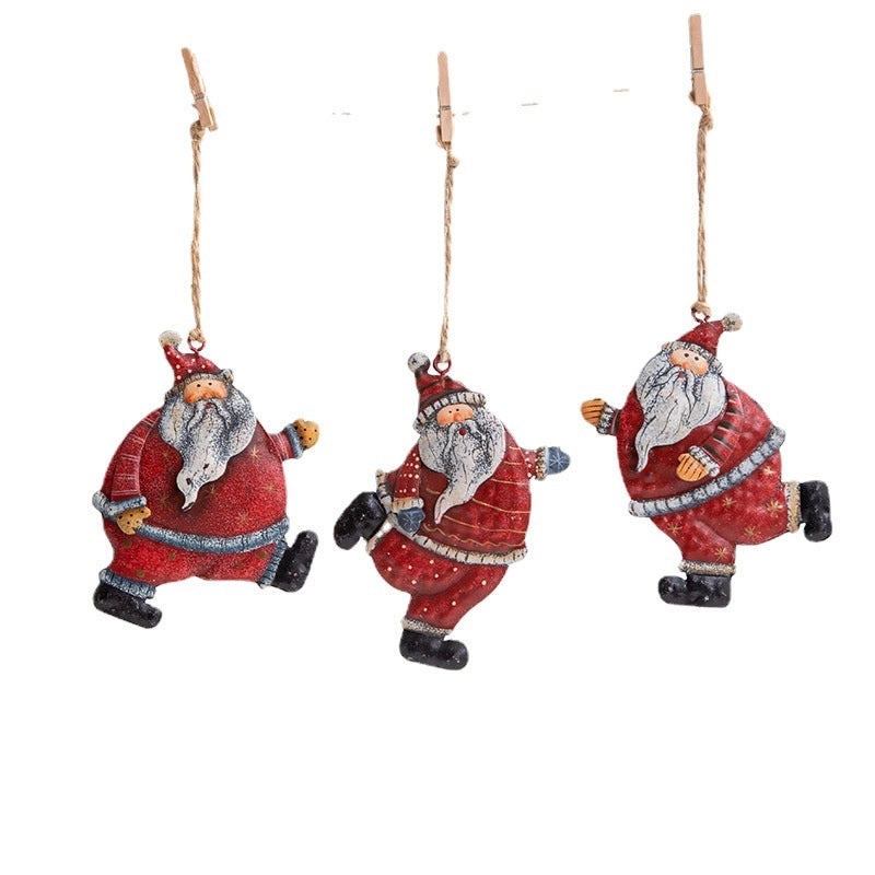 Cartoon Santa Claus Iron Christmas Decoration Minimalist Festive Props|Home Decor