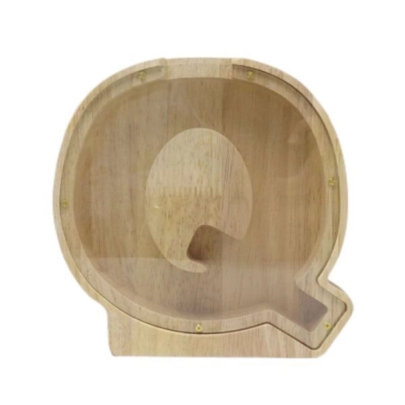 Personalized Wooden English Letter Piggy Bank Coin Cash Box|Home Decor & Storage