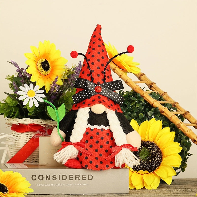 New All Saints Ladybug Faceless Doll Plush Christmas Home Window Decoration|Home Decor Plush Toys