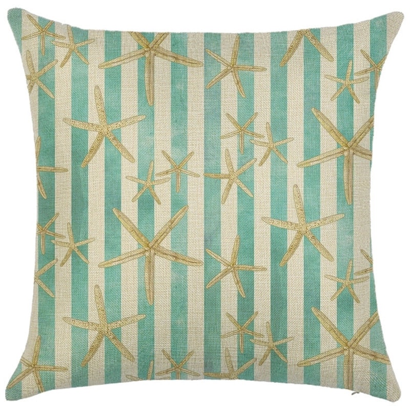 Classic Minimalist Ocean Letter Linen Pillow Cases for Commute | Home Decor Pillows