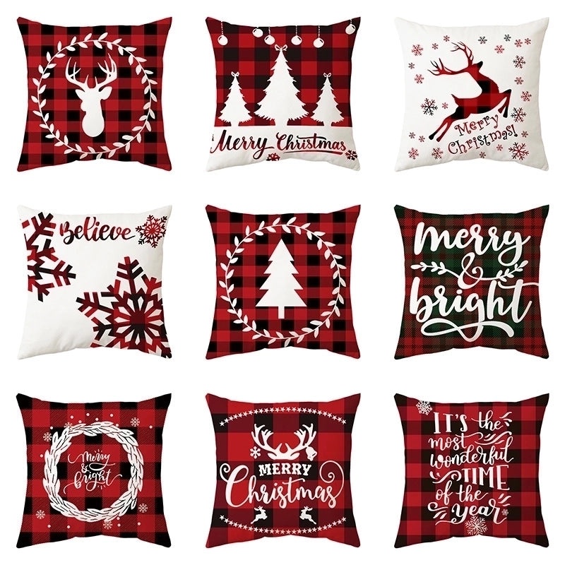 Festive Christmas Tree Snowflake Elk Plush Cushion Covers for Home Decor|Home Decor & Accessories