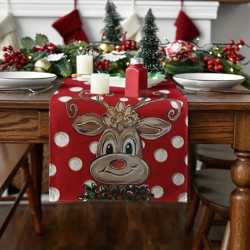 Adorable Cartoon Style Linen Tablecloth for Dining Room Decor|Home & Living Table Linens