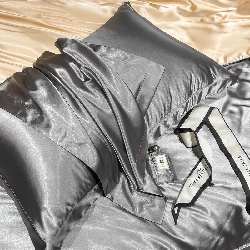 Solid Color Silk Pillowcase Single Satin Ice Silk Pillowcase | Home Textiles & Bedding