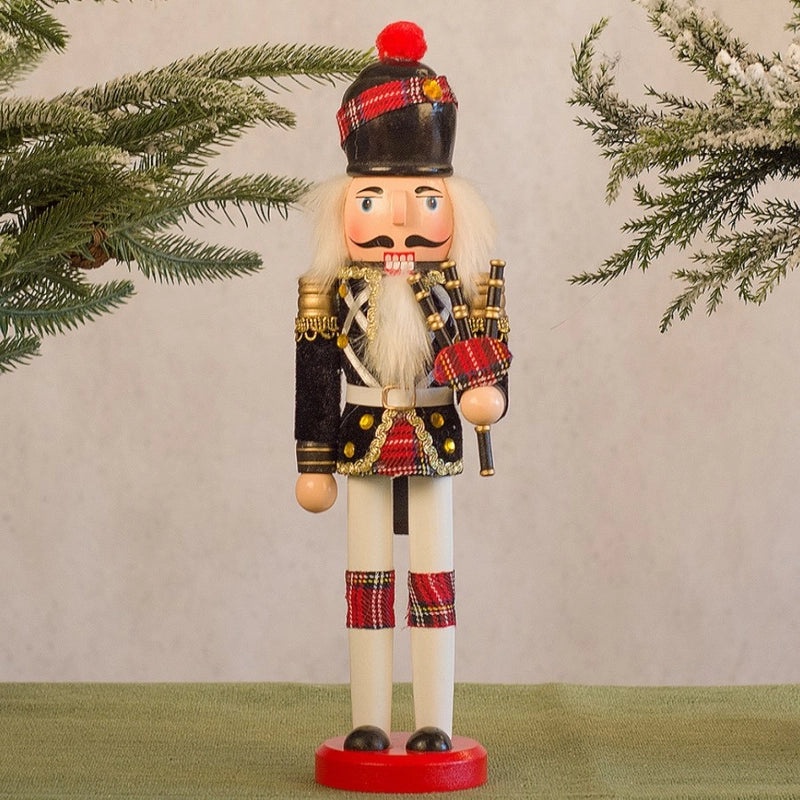 30cm Wooden Nutcracker Christmas Ornament Cloth Wrapped Decorative Craftwork for Home|Home Decor