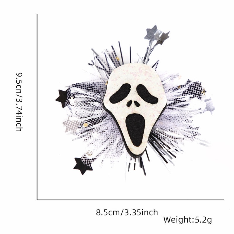 Halloween Retro Pumpkin Skull Ghost Felt Gauze Iron Party Hairpin|Halloween Accessories
