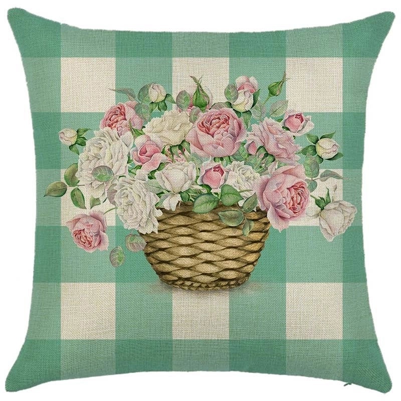 Rustic Floral Linen Pillow Covers | Home Decor & Bedding