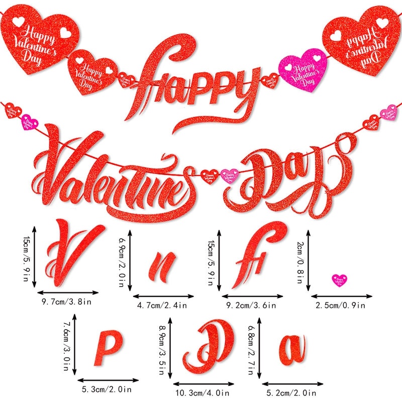 Romantic Heart-Shaped Letter Paper Hanging Ornament for Valentine's Day Festival Decor | Home Decor & Festive Ornaments